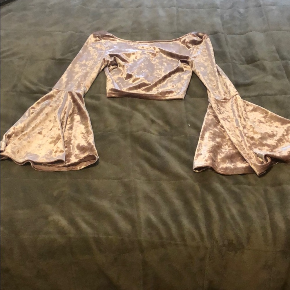 Pink velvet crop top